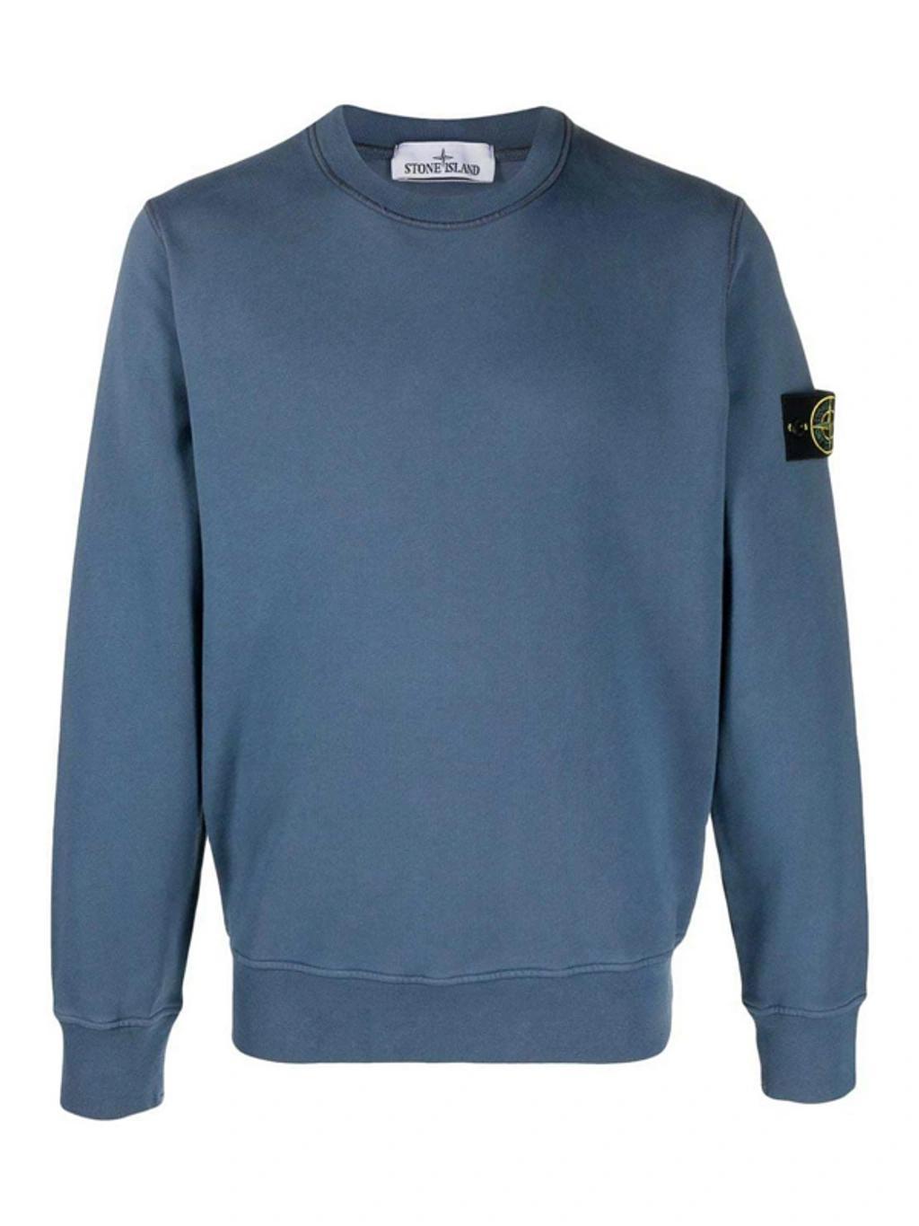 Sweatshirt With Logo Patch In Blue Product Image