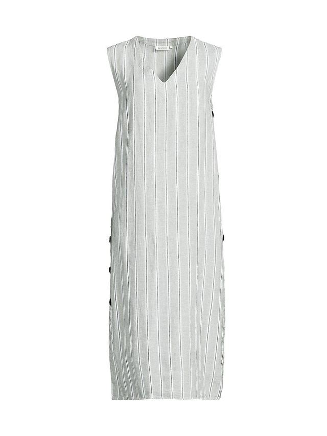 Womens Nukus Striped Linen Midi-Dress Product Image