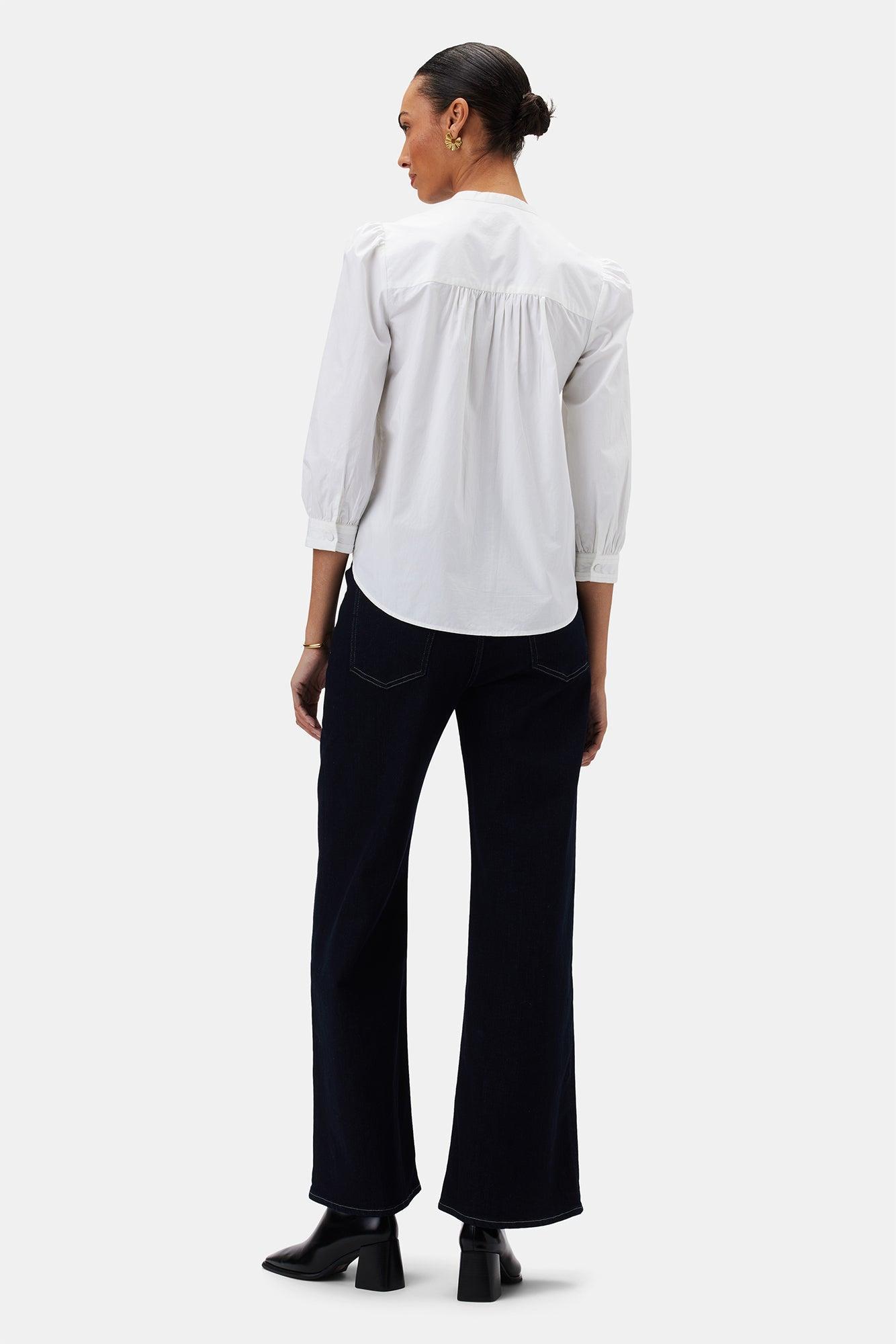 Charlotte Organic Cotton Poplin Blouse - White Product Image