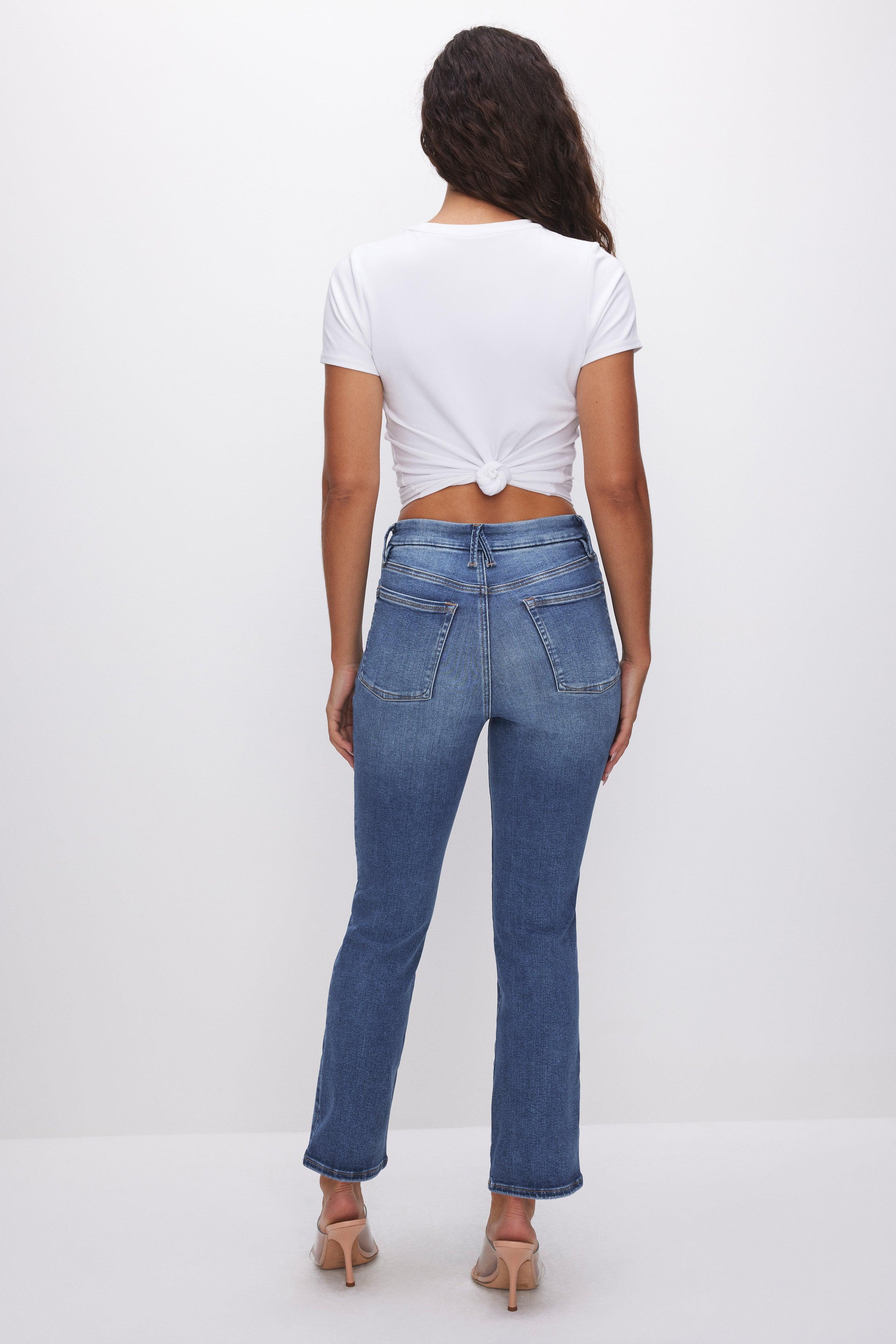 POWER STRETCH PULL-ON STRAIGHT JEANS | INDIGO490 Product Image