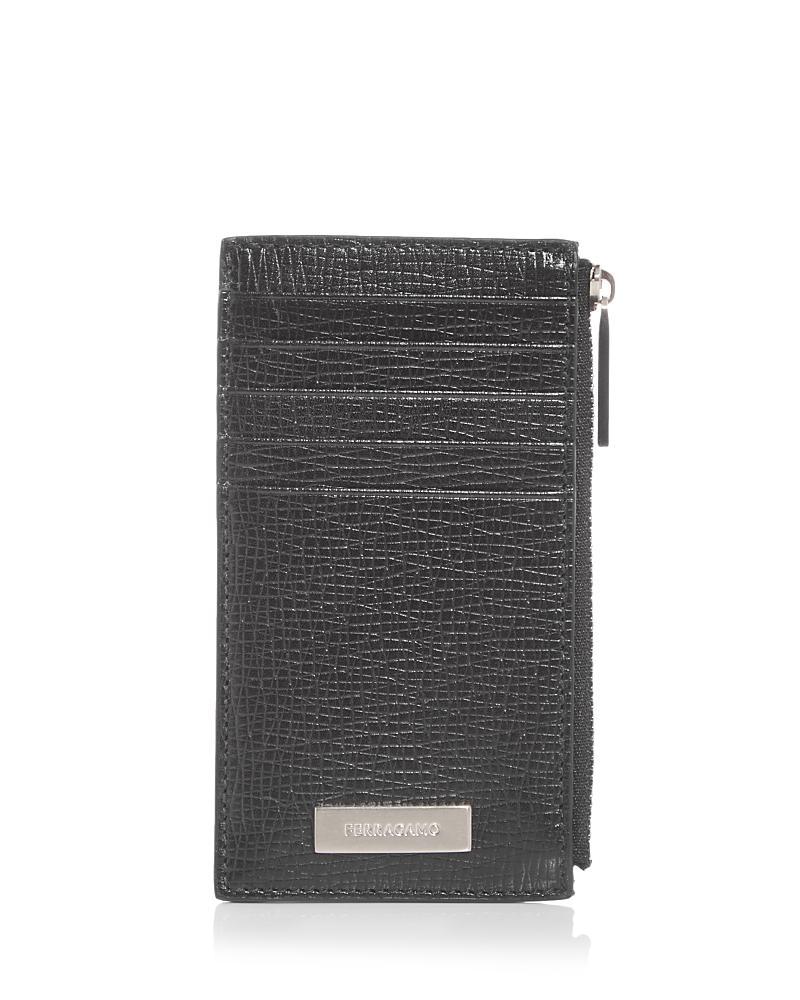 FERRAGAMO New Revival Logo Plaque Leather Card Holder Product Image