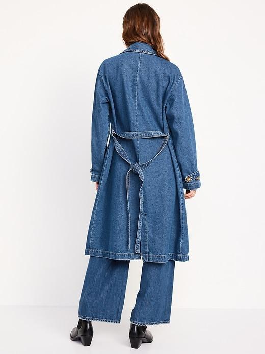 Tie-Belt Jean Trench Coat Product Image