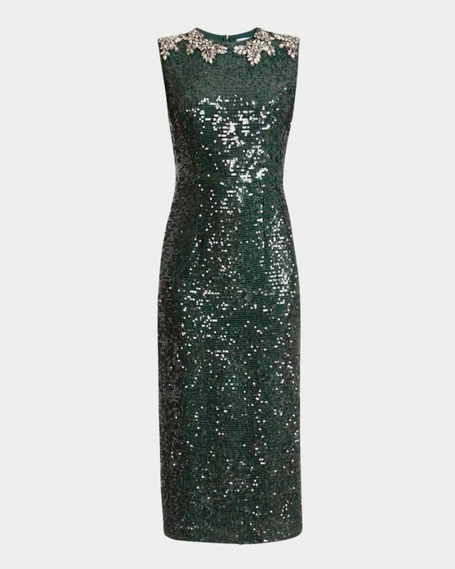 Sequined Crystal Midi Dress Product Image