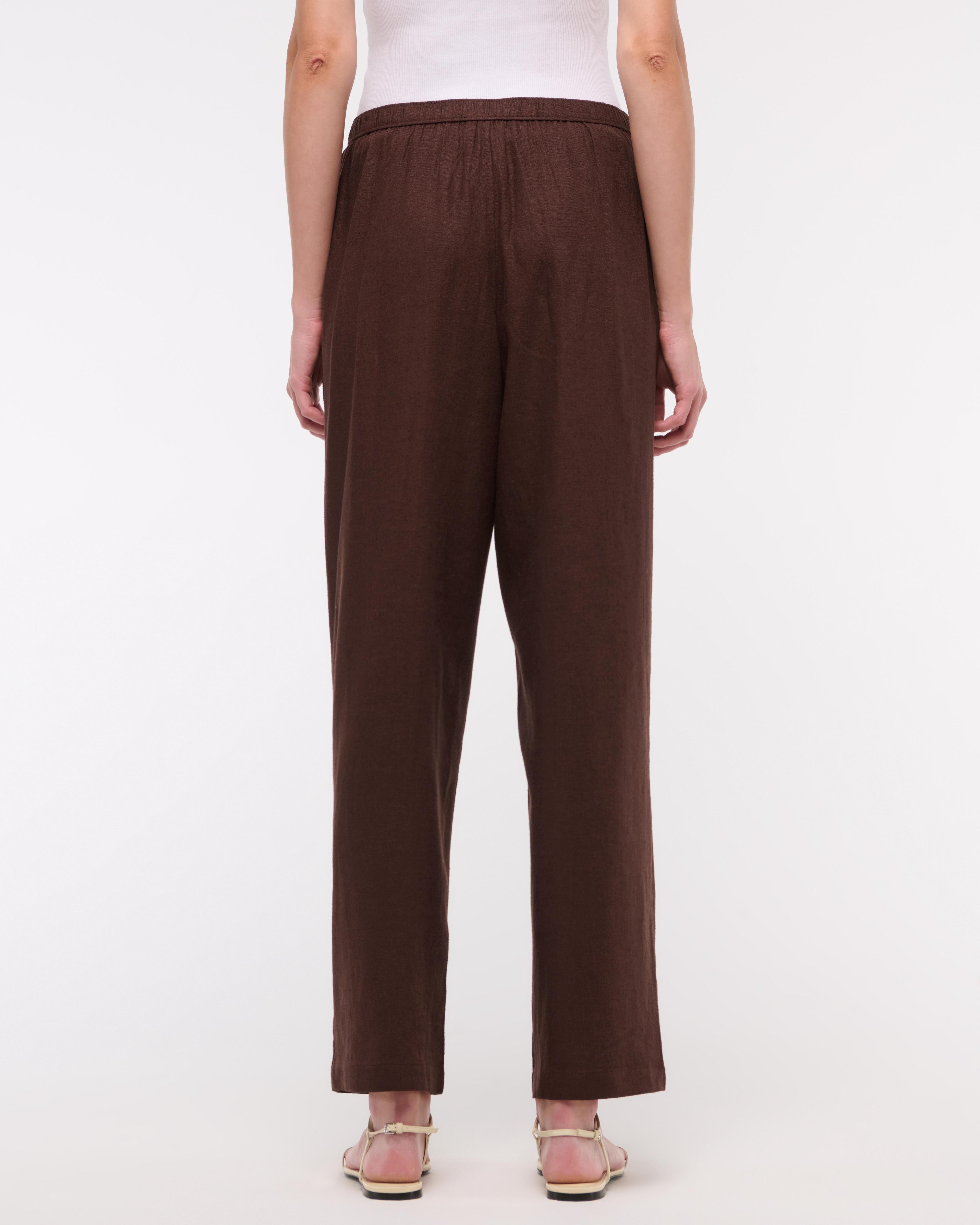 Straight Linen-Blend Pull-On Pant Product Image