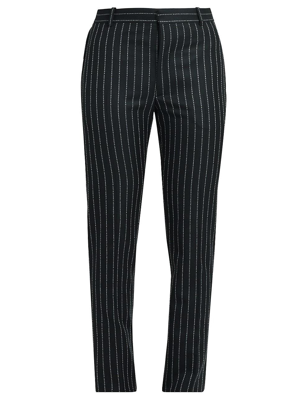 Mens Logo Lettering Pinstripe Cigarette Pants Product Image