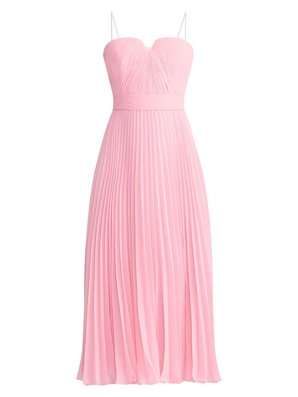 Womens Wicked x Zac Posen Pleated Chiffon Midi-Dress Product Image