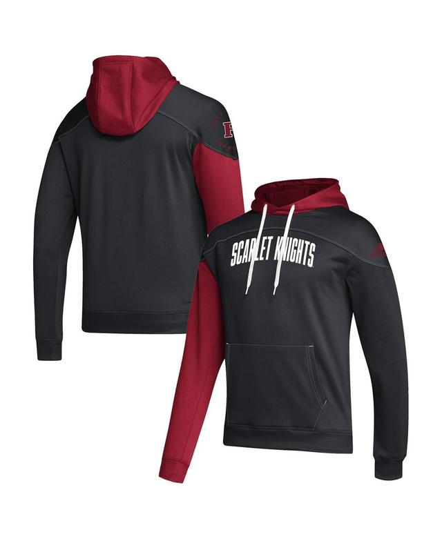 Mens adidas Black Rutgers Scarlet Knights Block Stadium Aeroready Pullover Hoodie - Black Product Image