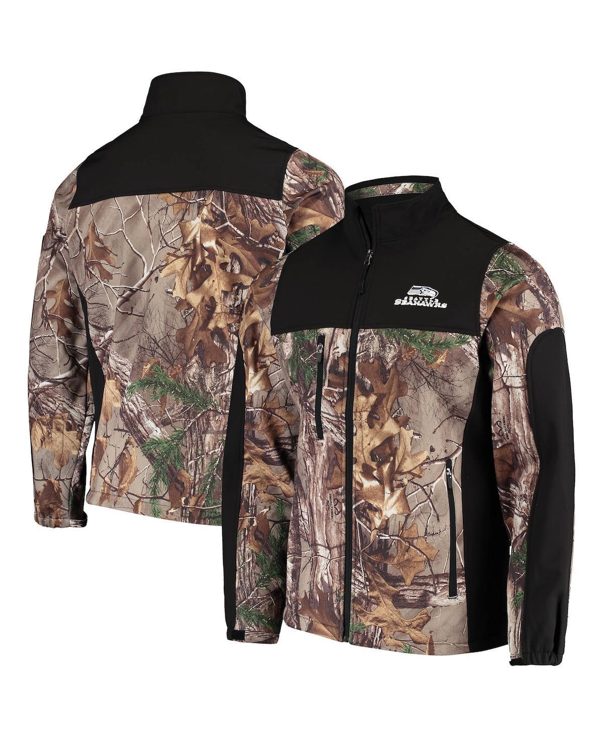 Mens Dunbrooke Realtree Camo and Black Seattle Seahawks Circle Hunter Softshell Full-Zip Jacket - Realtree Camo Product Image