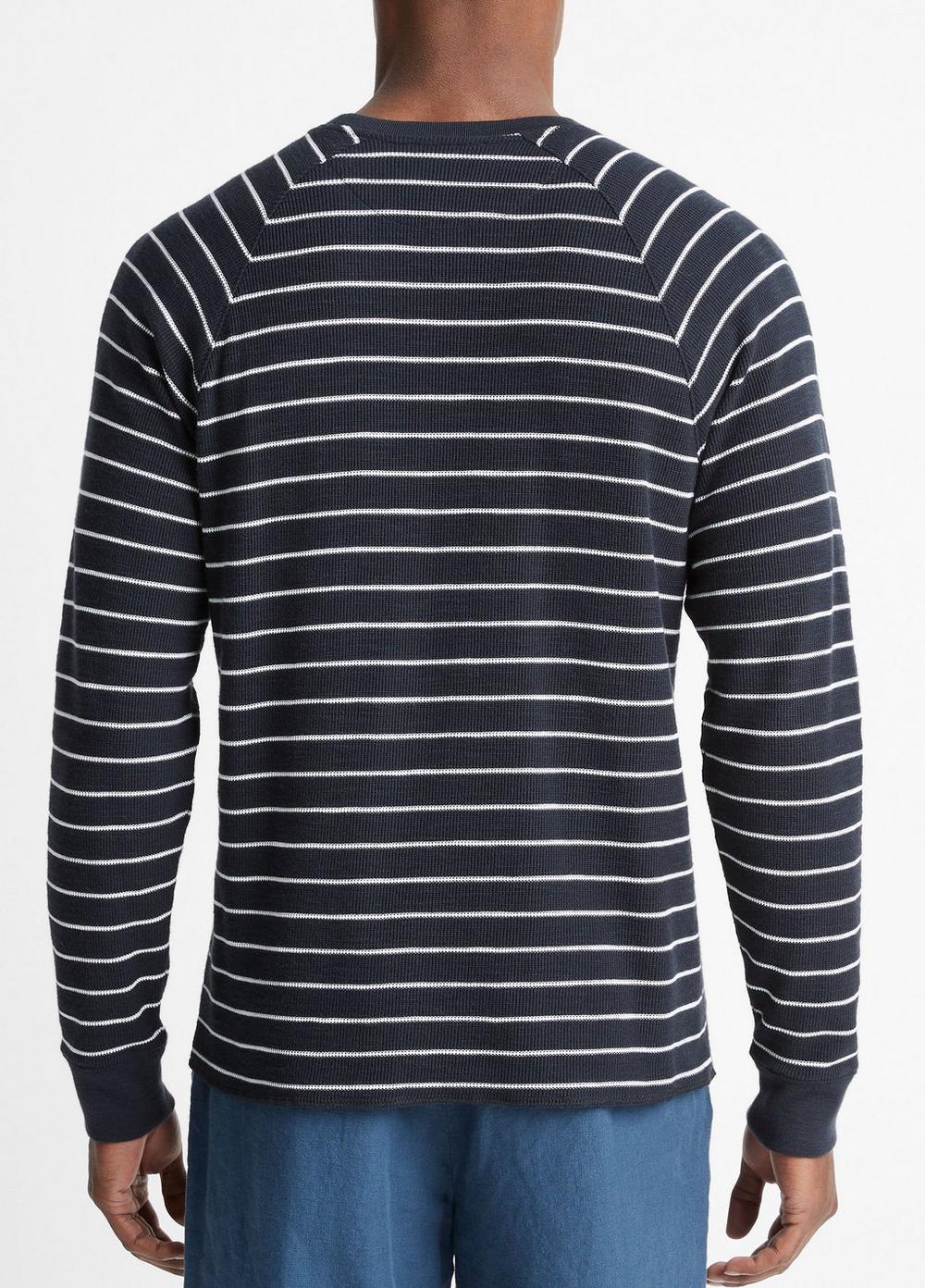 Striped Waffle Pima Cotton Long-Sleeve T-Shirt Product Image