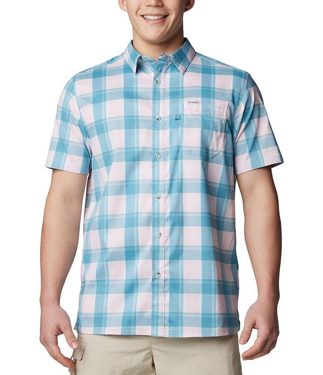 Columbia Super Slack Tide™ Short Sleeve Ombre Checked Woven Camp Shirt Product Image