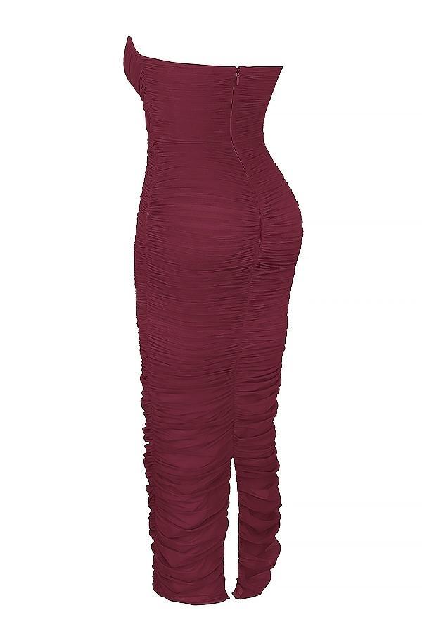 Sapphire Wine Gathered Maxi Dress Product Image