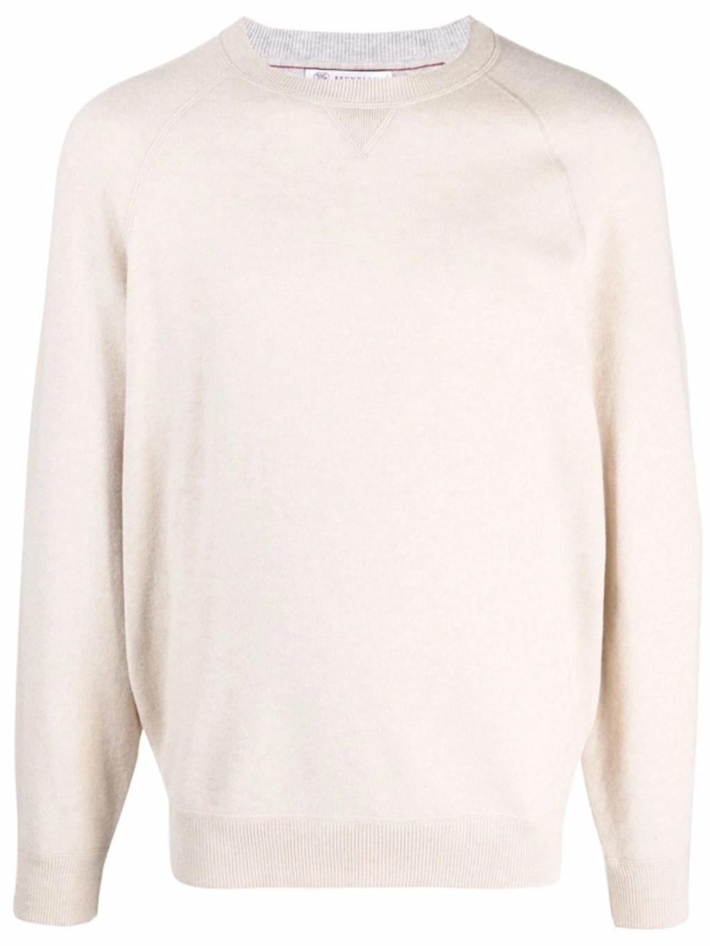 Beige Virgin Wool Blend Jumper In Nude Product Image