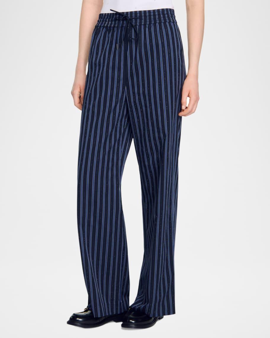 Wightfall Embellished Striped Trousers Product Image