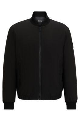 HUGO BOSS Regular-fit Jacket In Bi-stretch Fabric In Black Product Image