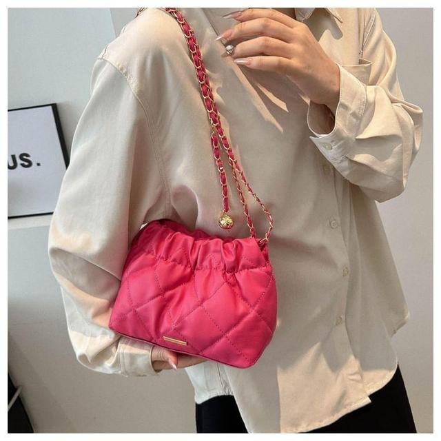 Chain Strap Faux Leather Shoulder Bag Product Image