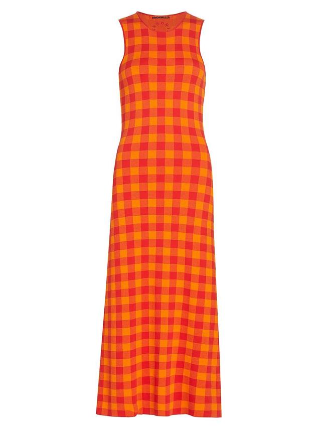 Womens Axon Sleeveless Checkered Midi-Dress Product Image