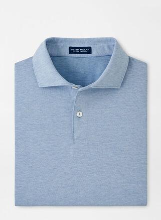 Peter Millar Mens Albatross Cotton Blend Piqu Polo | Color: Brook Blue | Size: XL Product Image