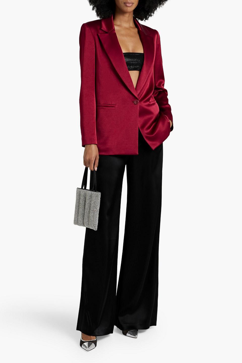 ALICE AND OLIVIA Denny Satin-crepe Blazer In Red Product Image