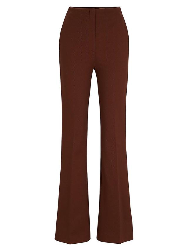 Womens Regular-Fit Trousers in Stretch Twill with Flared Leg Product Image