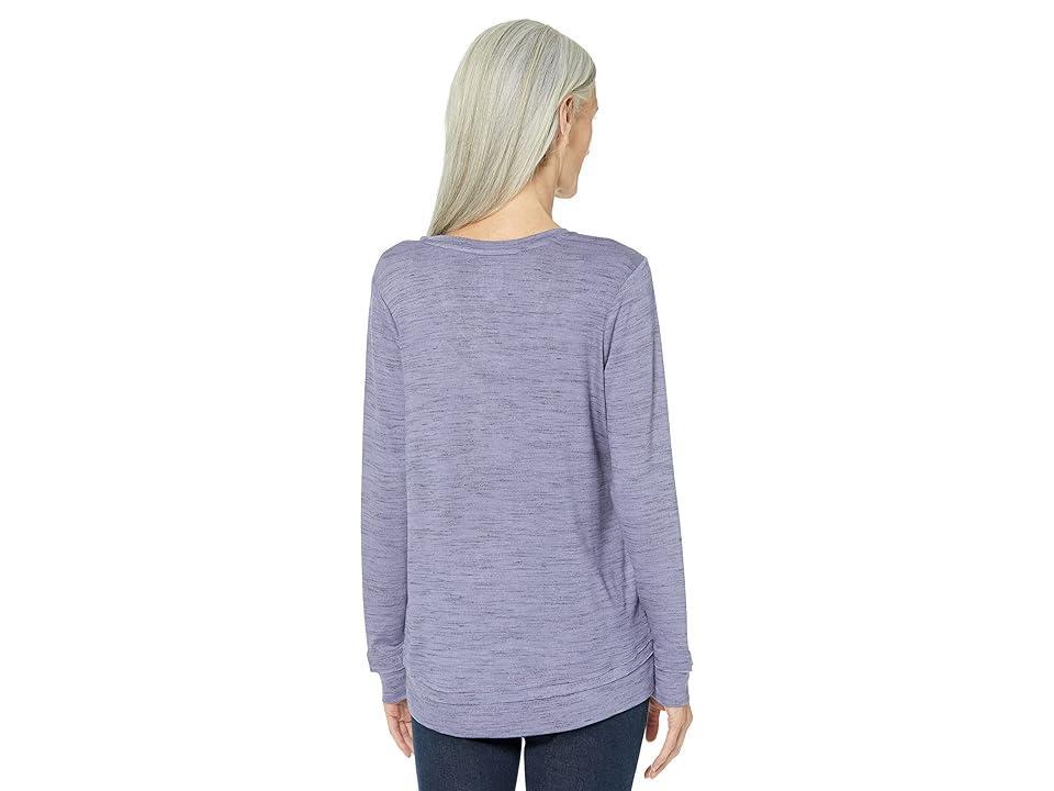 NIC+ZOE Space Dye Raw Edge Top Mix) Women's Clothing Product Image