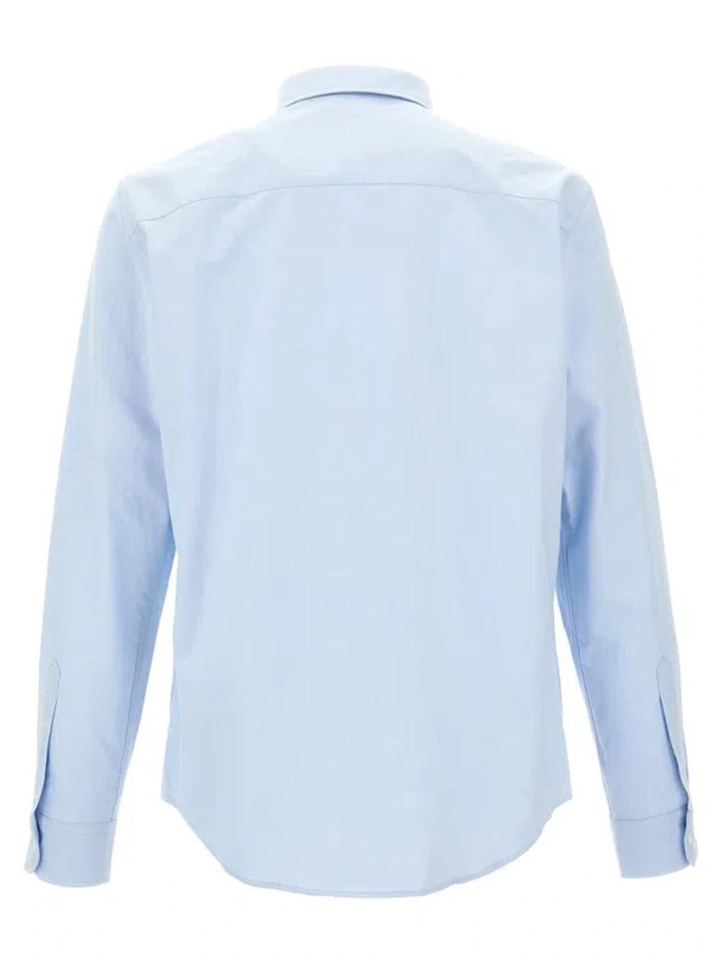 AMI ALEXANDRE MATTIUSSI Heart Friend Button-down Collar Shirt In Light Blue Product Image