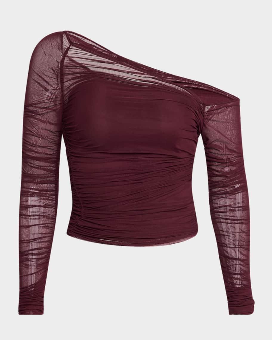 Shauna Asymmetric Mesh Top Product Image