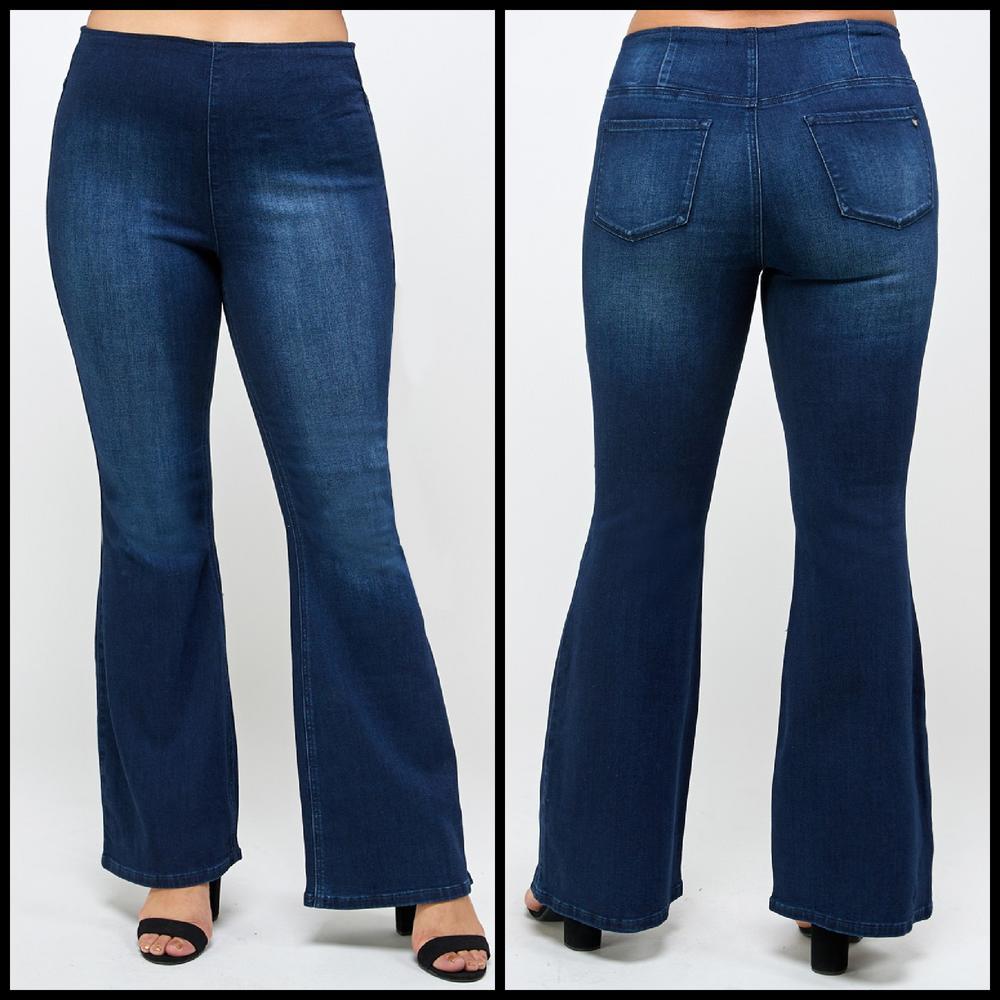 Plus Midnight Moon Flare Jeans Product Image