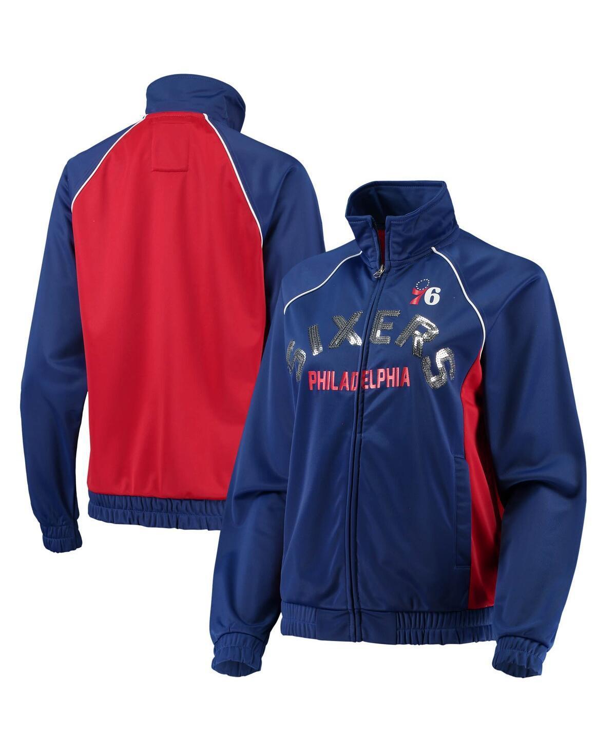 Womens G-III 4Her by Carl Banks Royal/Red Philadelphia 76ers Backfield Raglan Full-Zip Track Jacket Product Image