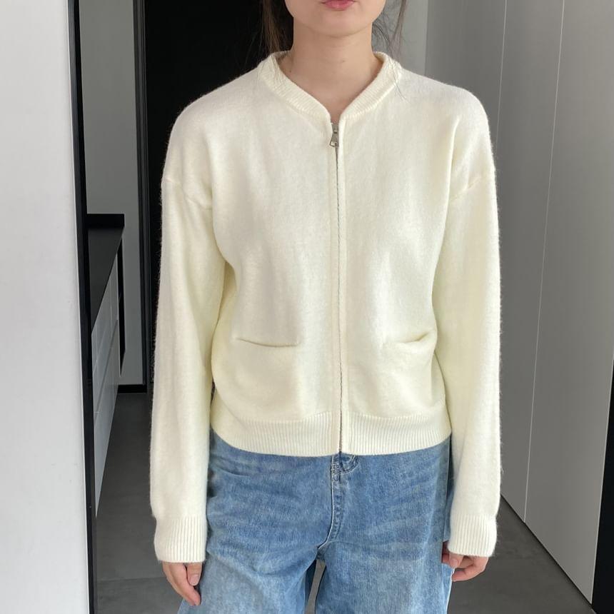 Plain Zip Cardigan Product Image