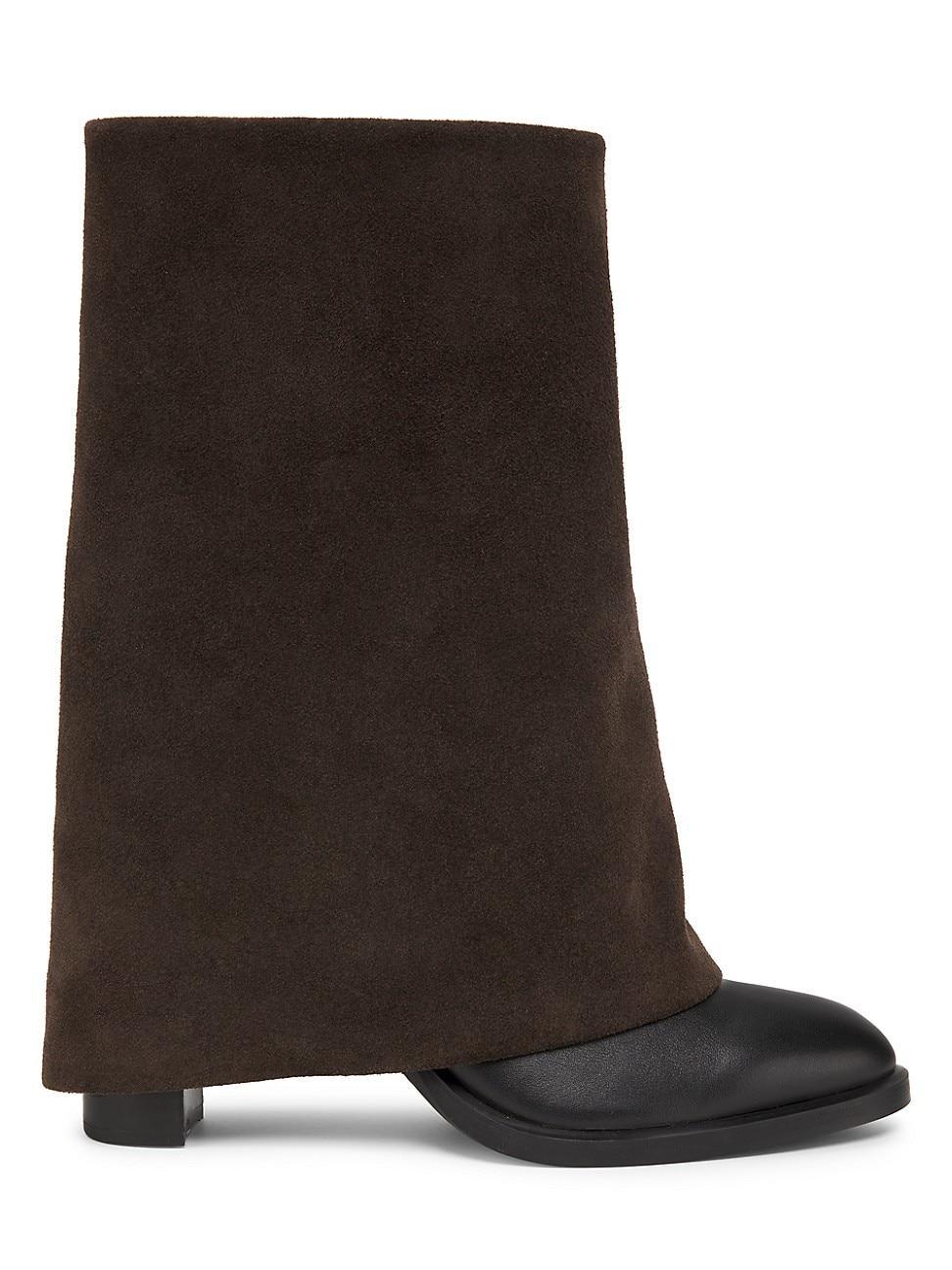 Womens Melia Suede & Leather Foldover Boots Product Image