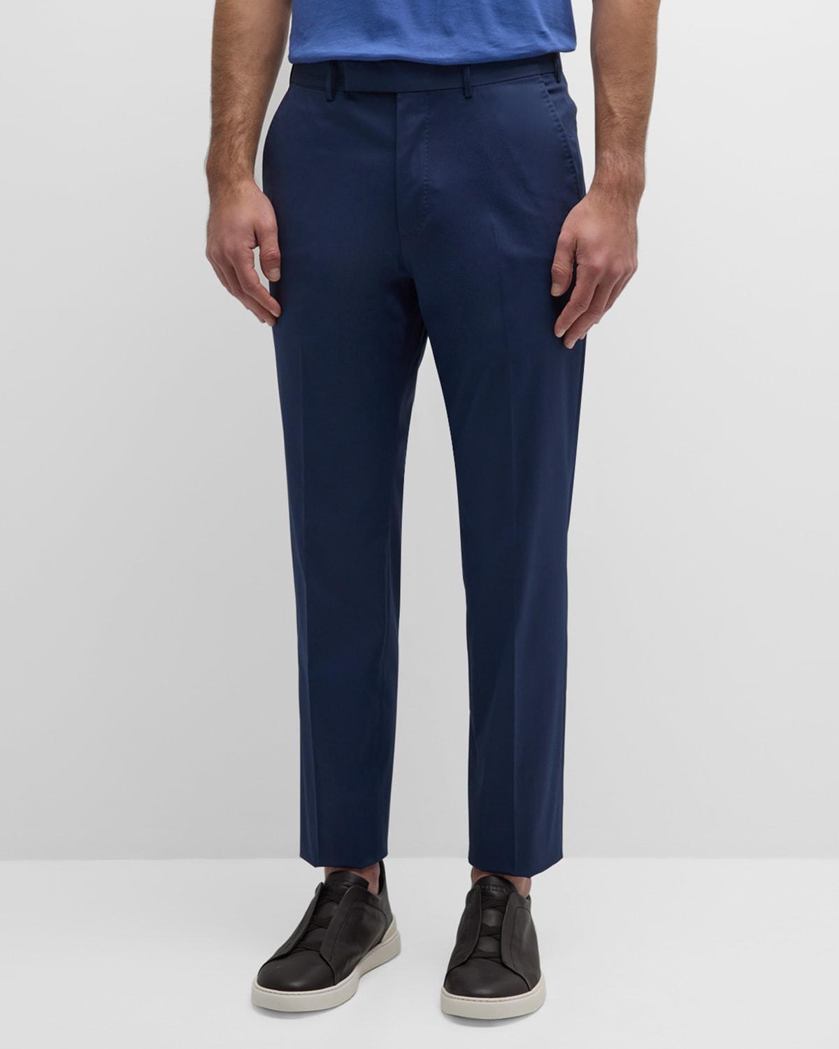 Mens Flat-Front Stretch Cotton Pants Product Image