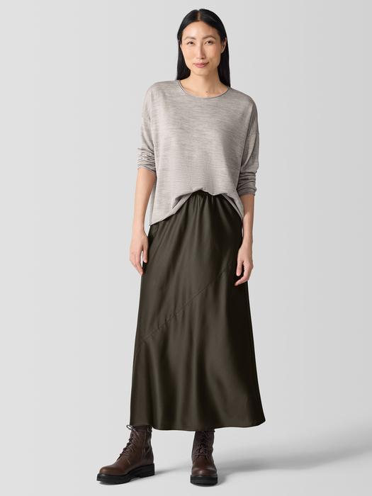 Stretch Silk Charmeuse Bias Skirt Product Image