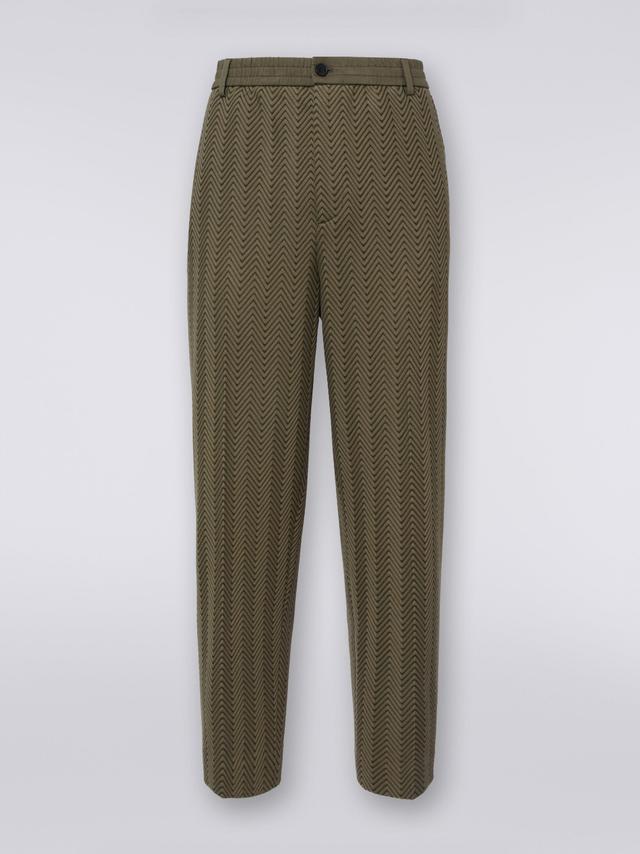 Classic cotton and viscose zigzag trousers  Product Image