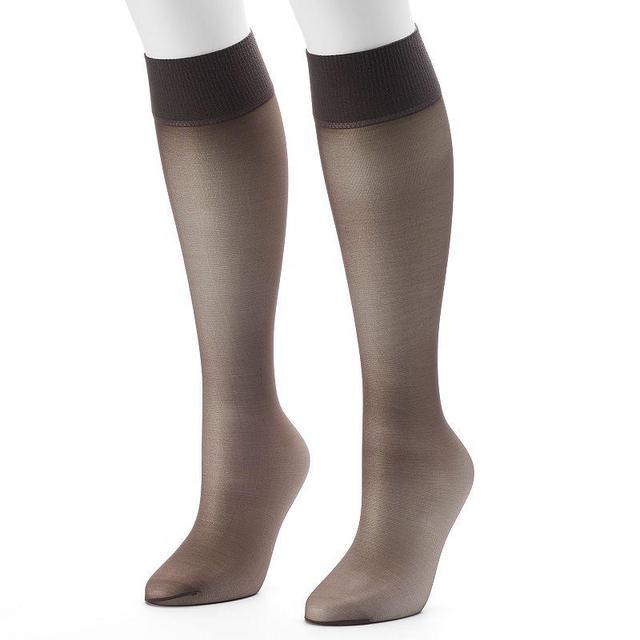 Hanes Alive 2-pk. Full Support Knee-High Pantyhose 0A446, Womens Product Image