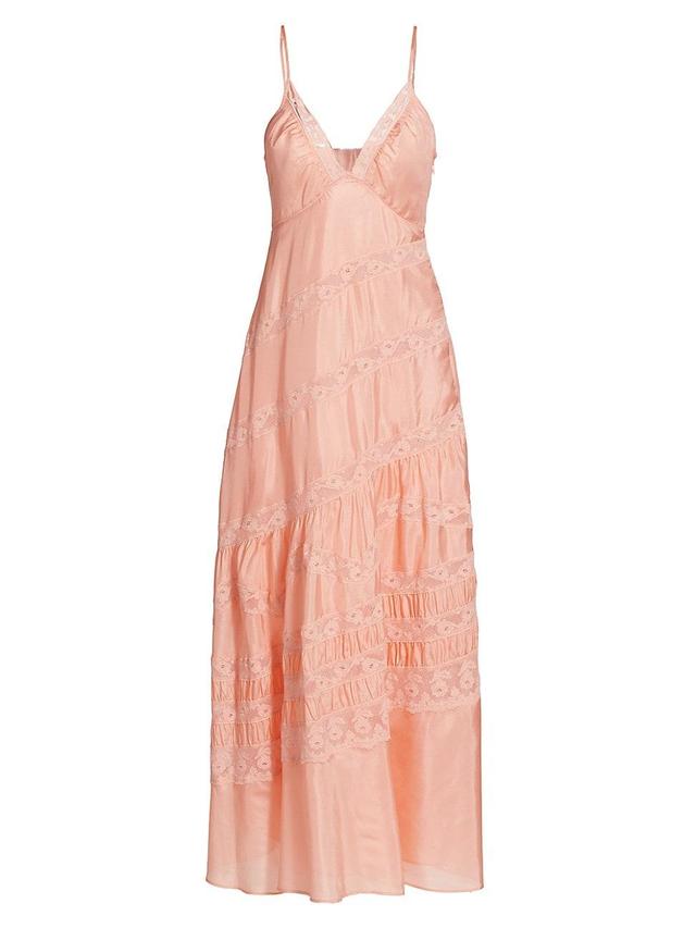 Womens Idalia Silk Lace Maxi Dress Product Image