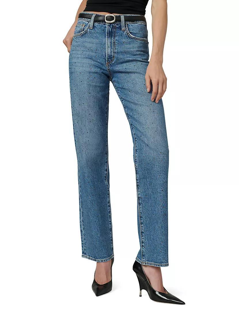 The Margot Embellished High-Rise Straight-Leg Jeans Product Image