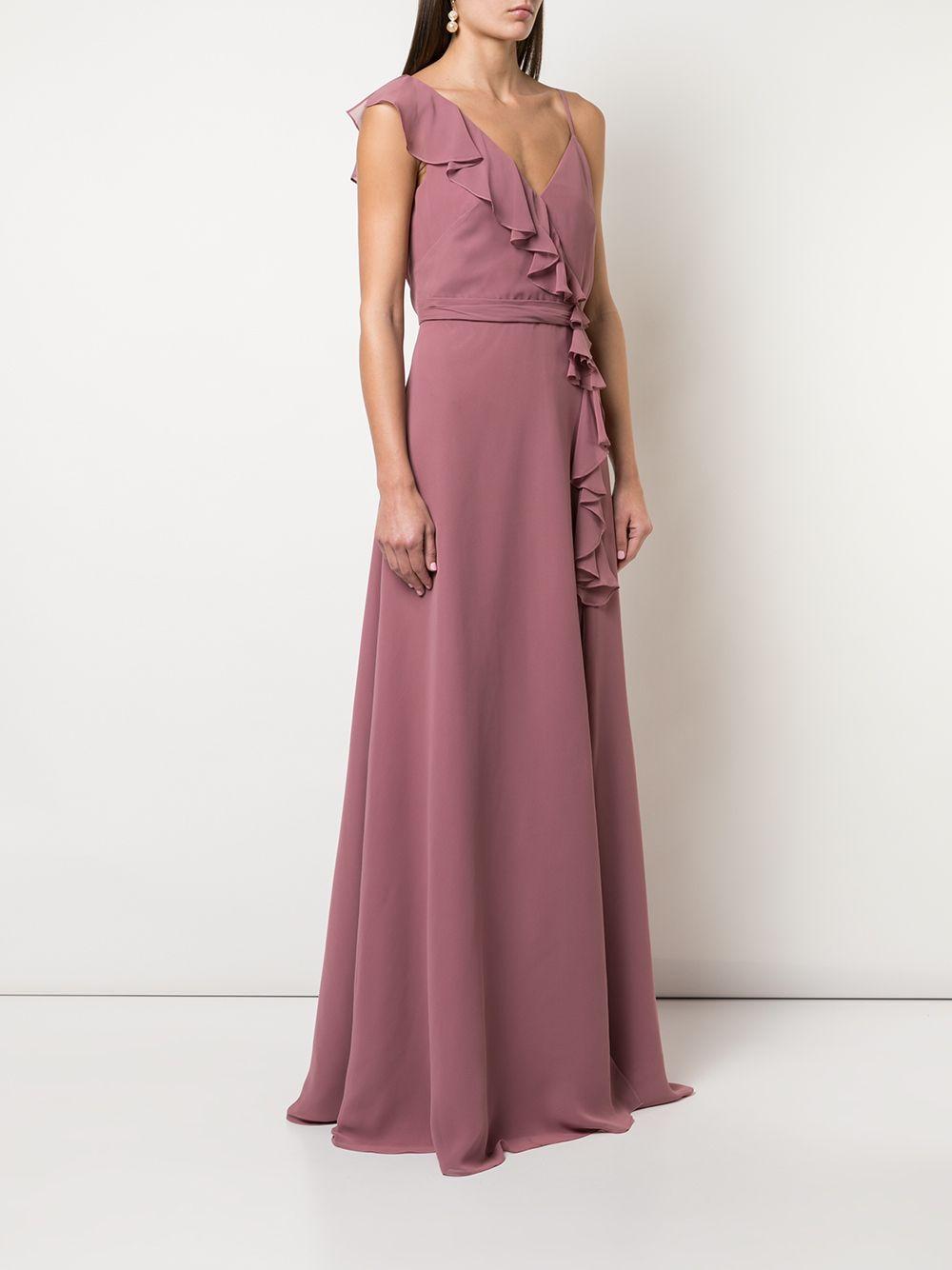 ruffle trim bridesmaid gown Product Image