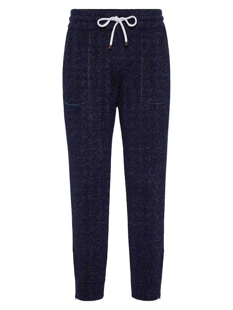 Mens Cotton And Linen English Rib Knit Trousers Product Image