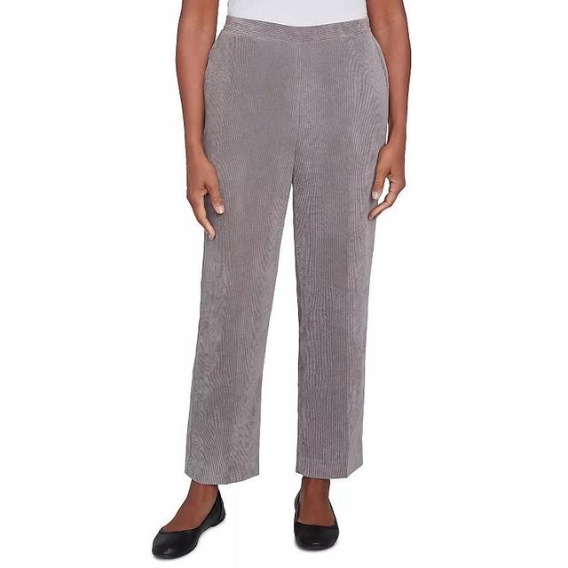 Womens Alfred Dunner Copenhagen Corduroy Short Length Pants Grey Product Image