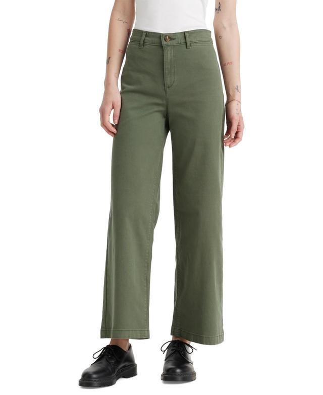 Levis Womens High-Rise Chino Shady Khaki Pants Product Image