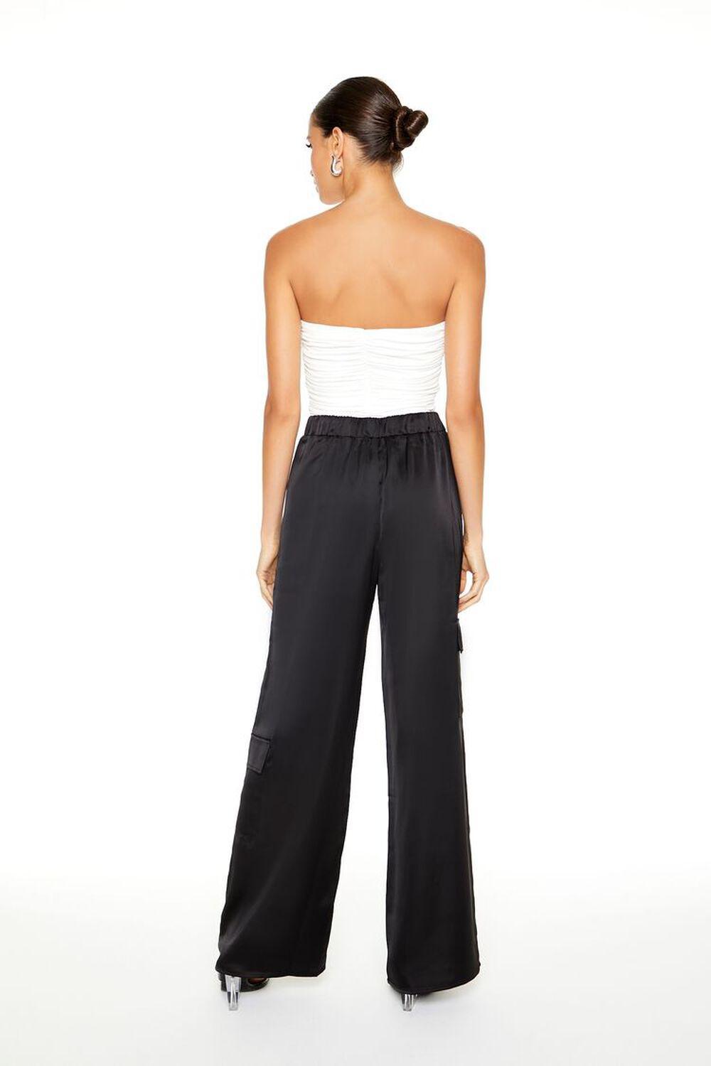 Satin Wide-Leg Cargo Pants | Forever 21 Product Image