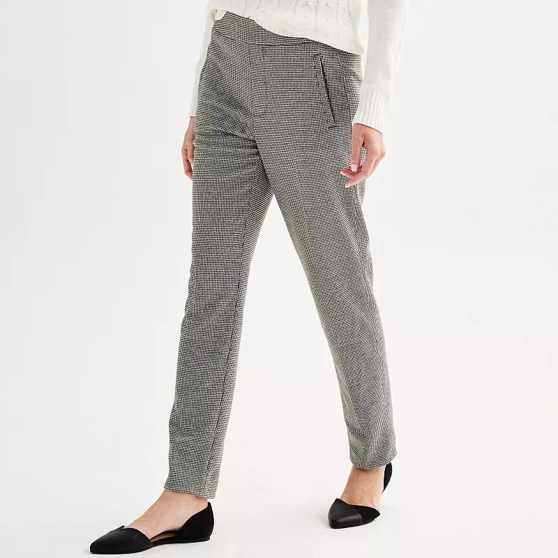 Womens Croft & Barrow Ponte Classic Straight Pants Product Image