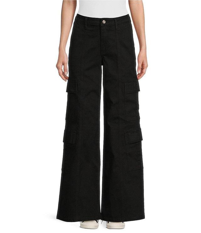 Prosperity Denim Mid Rise Wide Leg Cargo Pants Product Image