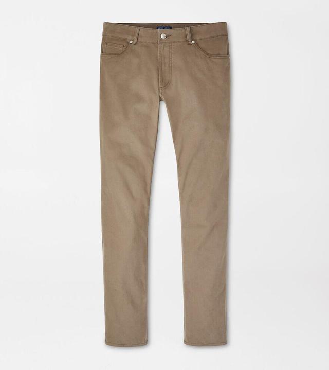 Peter Millar Mens Delvin Twill Five-Pocket Pant | Color: Rye | Size: 38 Product Image