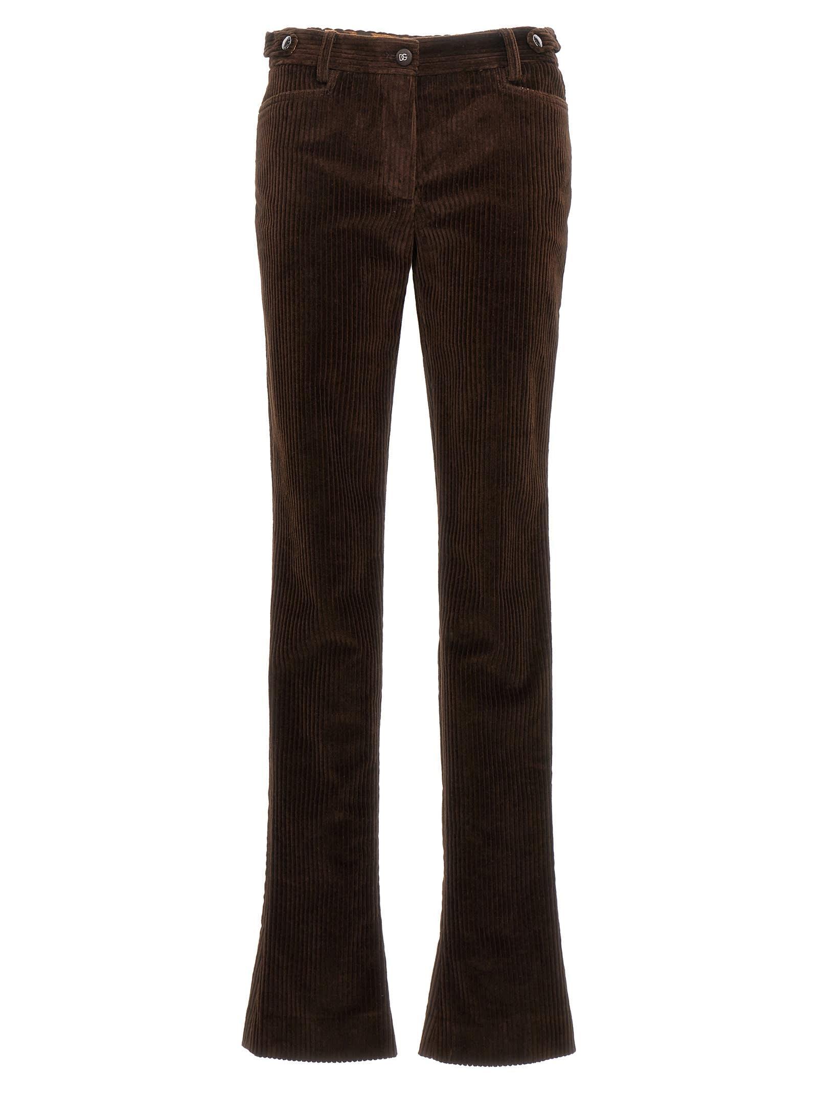 DOLCE & GABBANA Corduroy Pants In Brown Product Image