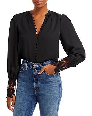 Womens Ava Lace Cuff Blouse Product Image