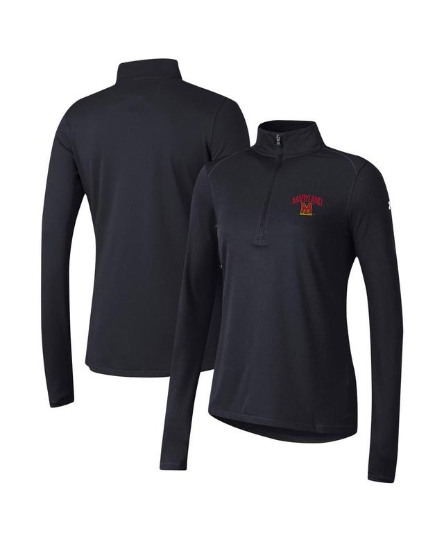 Womens Under Armour Black Maryland Terrapins Tech Mesh Quarter-Zip Top Product Image