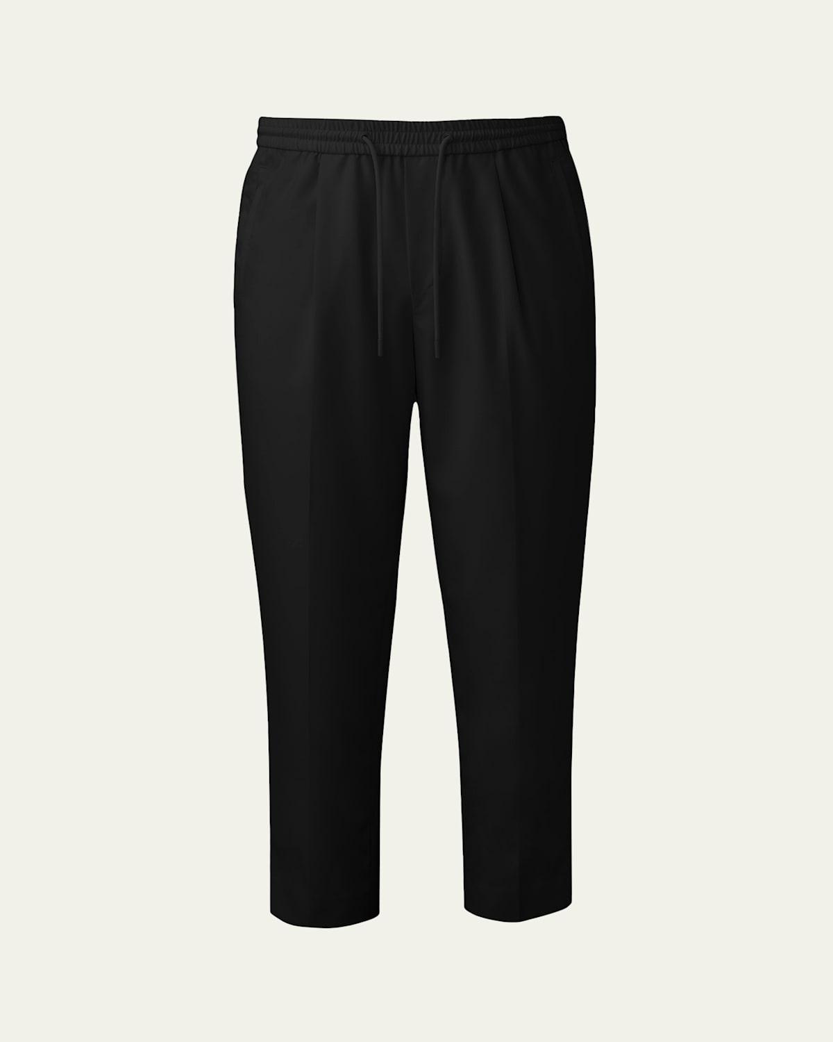 Mens Martin Pleated Wool Drawstring Trousers Product Image