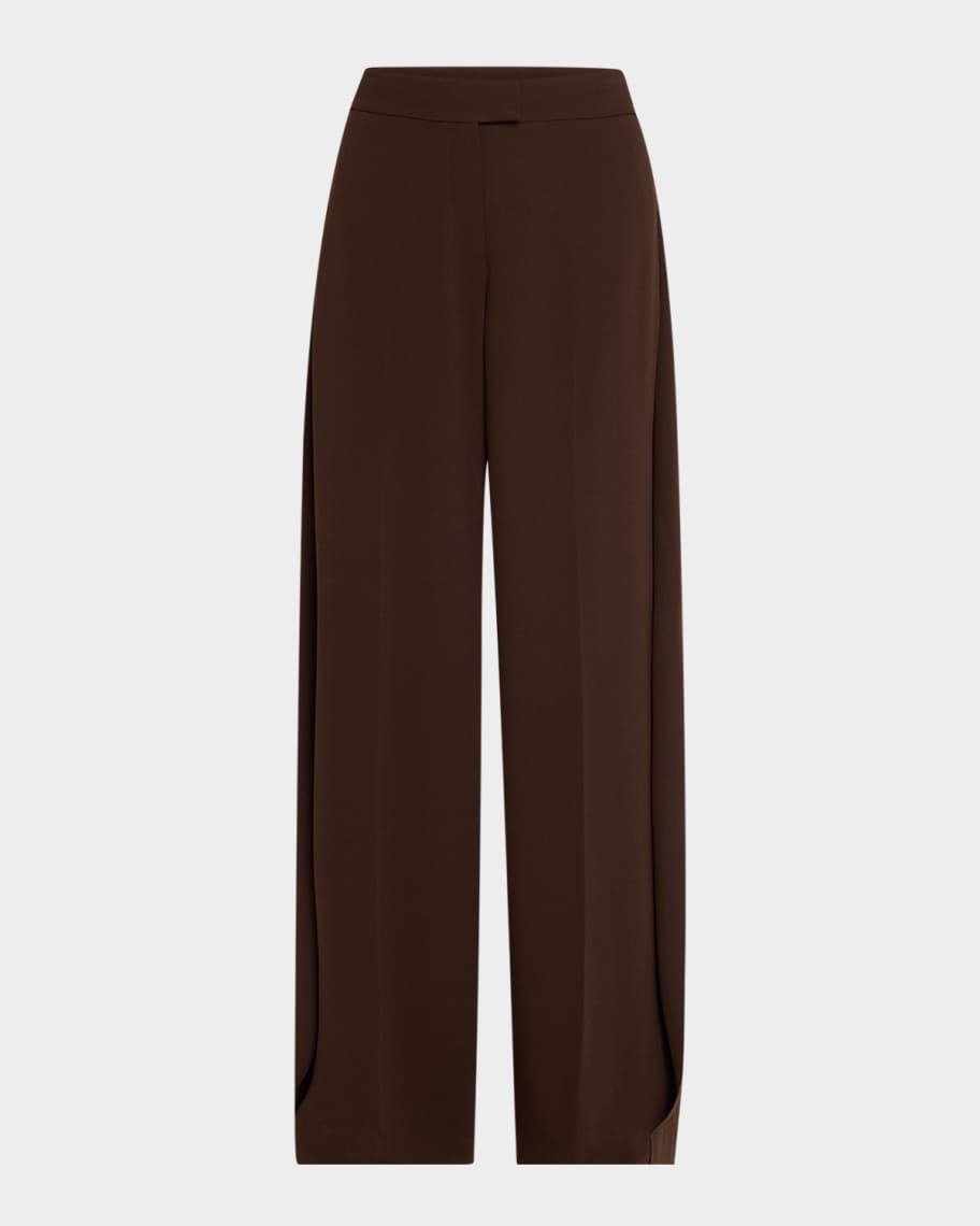 Wide Leg Crepe Pants With Side Extens Product Image