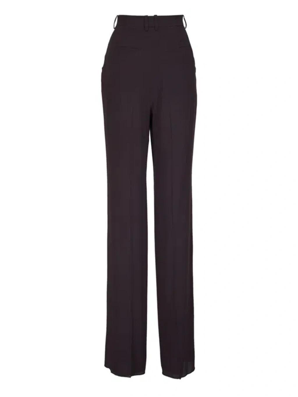 Pressed-crease Straight Trousers In Brown Product Image